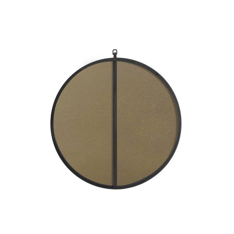 Strick & Bolton Patti Metal 28-inch Round Mirror with Decorative Hook
