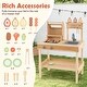 preview thumbnail 9 of 7, Kids Wooden BBQ Grill Playset with Food and Open Storage - 27" x 16" x 35.5"