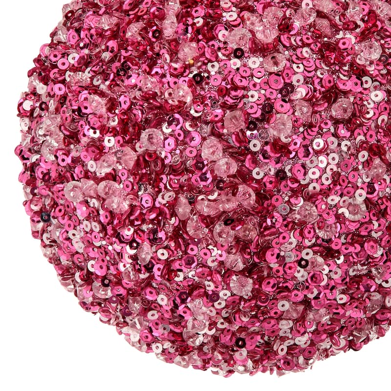 5" Ice and Sequin Ball Ornament Set of 6