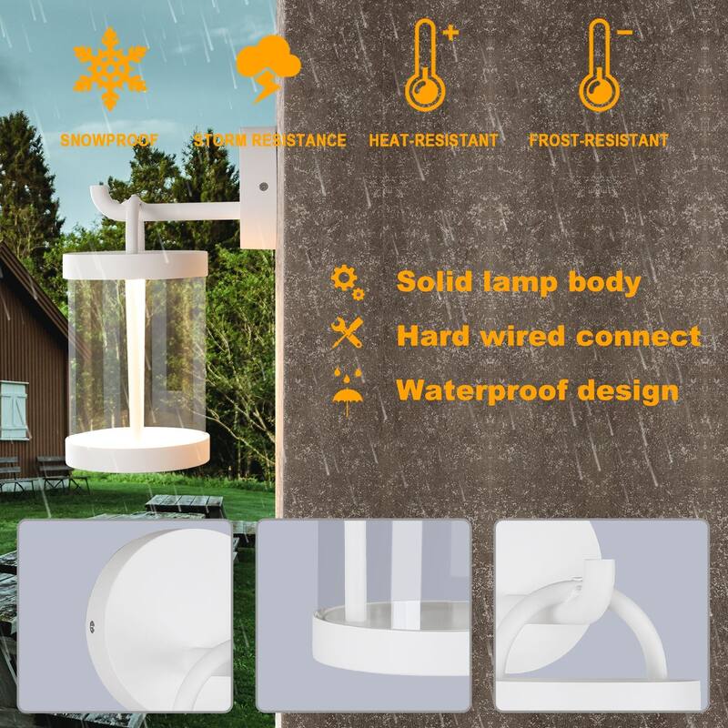 Lights Outdoor Wall Sconce Lantern Exterior IP65 Waterproof LED Wall Light Classic Wall Lamp Round Lighting