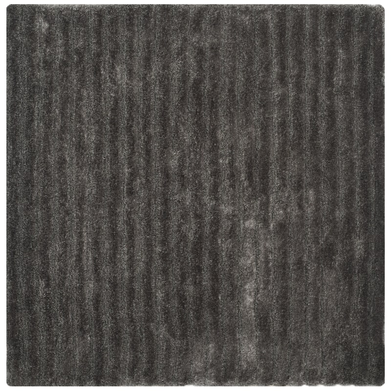 SAFAVIEH Handmade 3D Shag Ivana 1.2-inch Thick Rug - 6' Square - Silver
