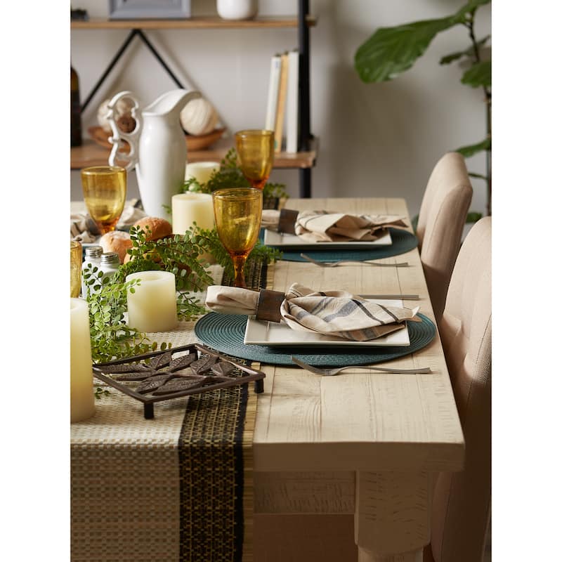 DII White Round PP Woven Placemat Set of 6