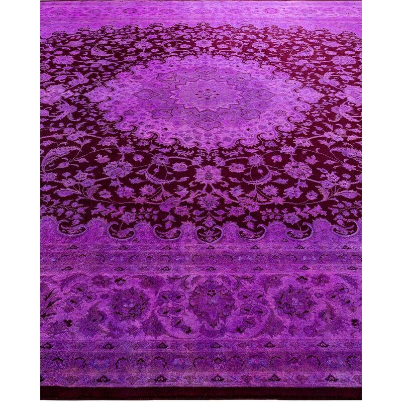 Fine Vibrance One-of-a-Kind Hand-Knotted Area Rug - Purple, 9' 1" x 12' 3" - 9' 1" x 12' 3"