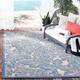 SAFAVIEH Courtyard Bettyjane Tropical Leaves Indoor/ Outdoor Area Rug