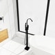 preview thumbnail 3 of 27, Floor Mounted Single Handle Clawfoot Tub Faucet with Hand shower - 8" x 48"