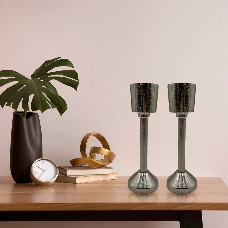 Decorative Handmade Aluminum Modern Candle holder Set of 2