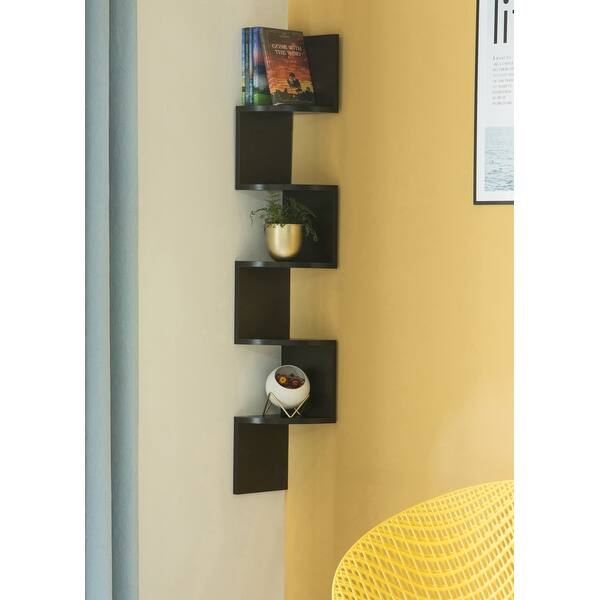 Shop 5 Tier Wall Mount Corner Shelf On Sale Overstock 29057295 Black