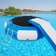 preview thumbnail 16 of 21, VEVOR Inflatable Water Trampoline Round Inflatable Water Bouncer with Ladder 10ft + belt escalator+slide