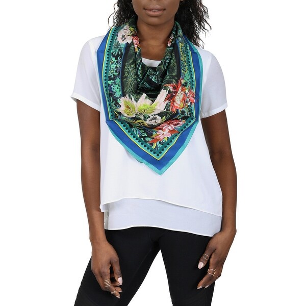 Roberto Cavalli C3602C800 810 Blue Animal Print Scarf - 35-35