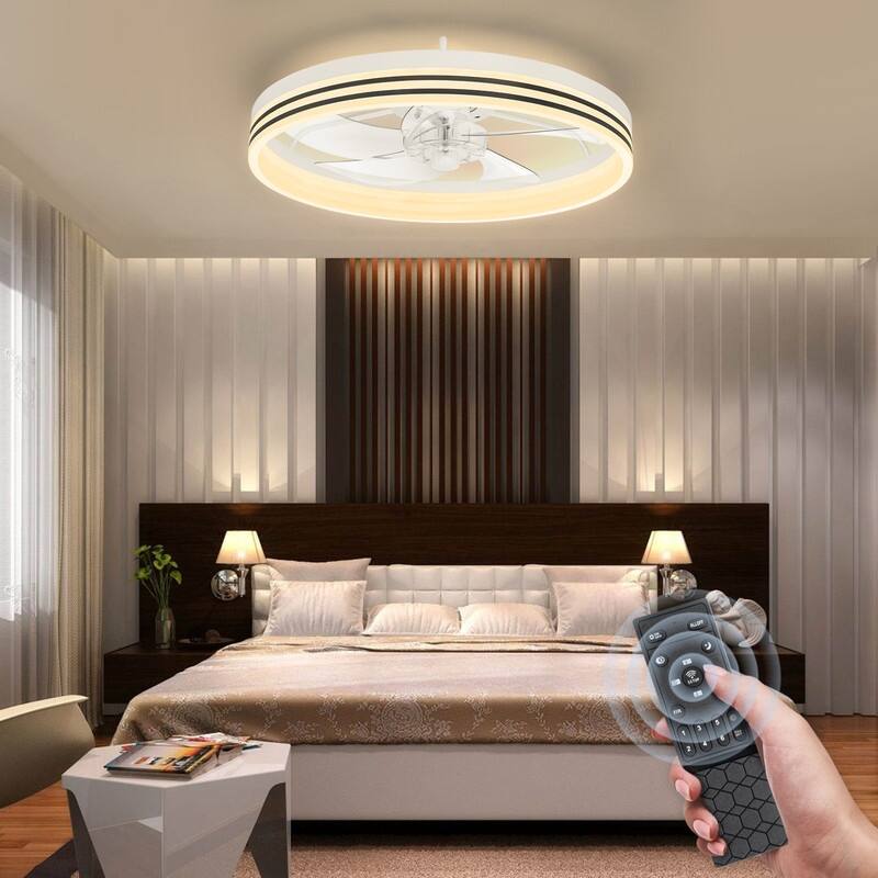 20 in. Indoor White LED Indoor Ceiling Fan with Light Remote for Small Room，Kids Room