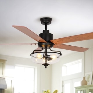 52 inch Reversible Wooden 5-Blade 3-Light Ceiling Fan with Remote