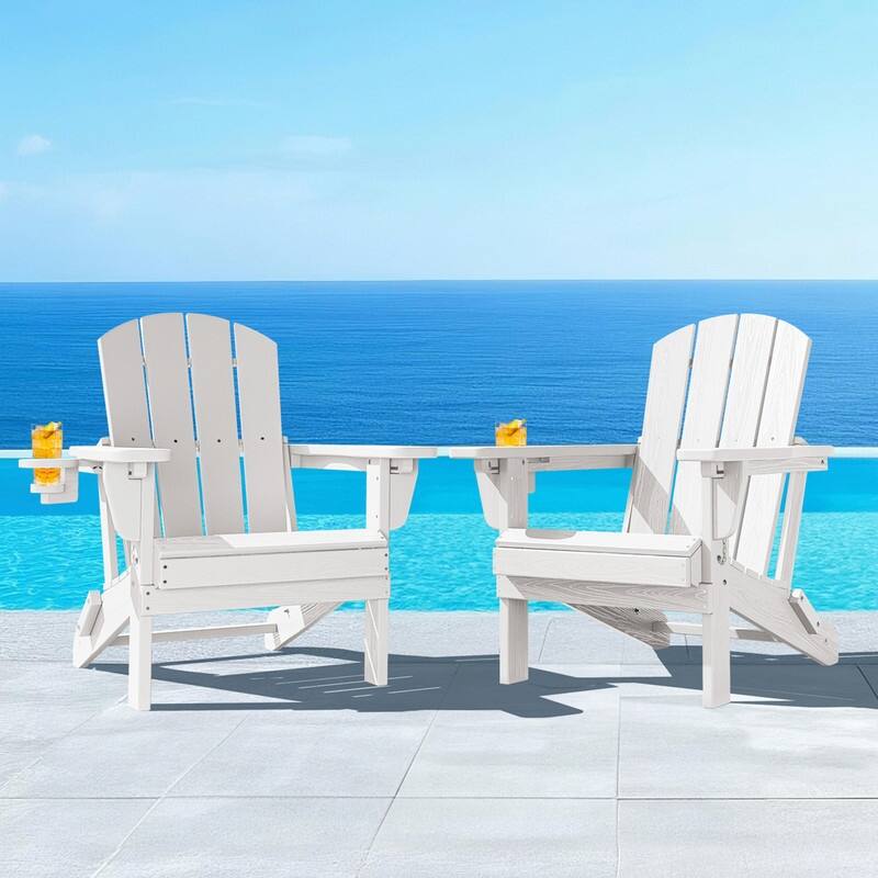 3-Position Reclining Folding Outdoor Chair – PE Wood Grain, Weather-Resistant