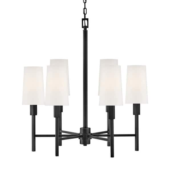 slide 2 of 9, Hinkley Lighting 46455 Fenwick 6 Light 28" Wide Chandelier Black