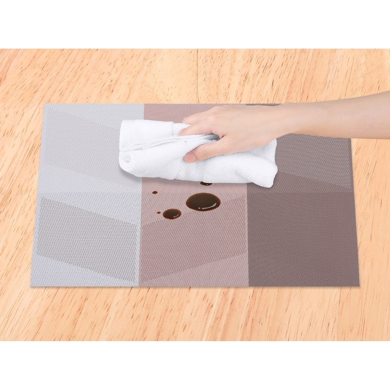 Set of 6 PVC Placemats for Kitchen Dining Table Decor Heat-resistant Table Placemats Wipeable Table Mat - 18*12in
