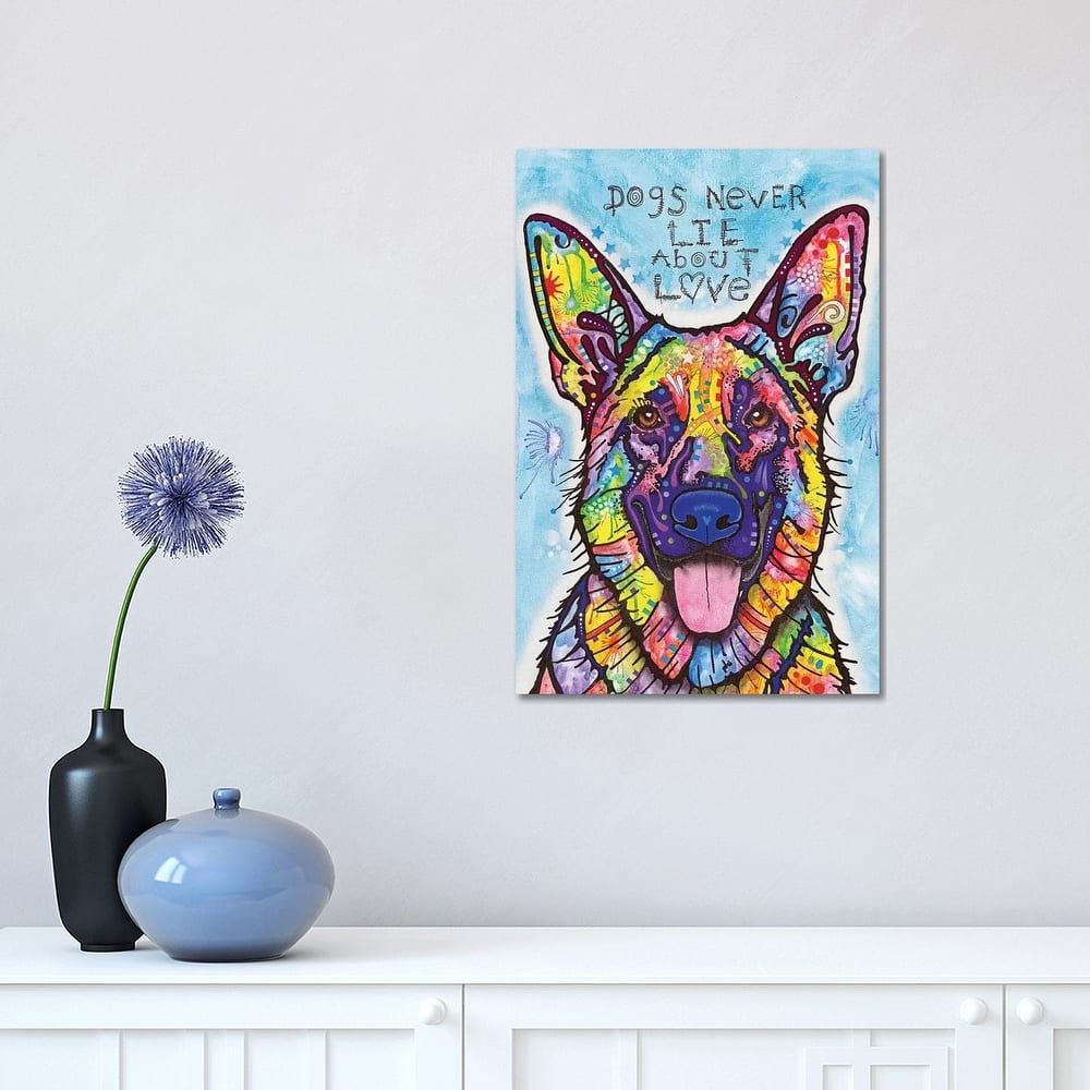 iCanvas "Dogs Never Lie About Love" by Dean Russo Canvas Print