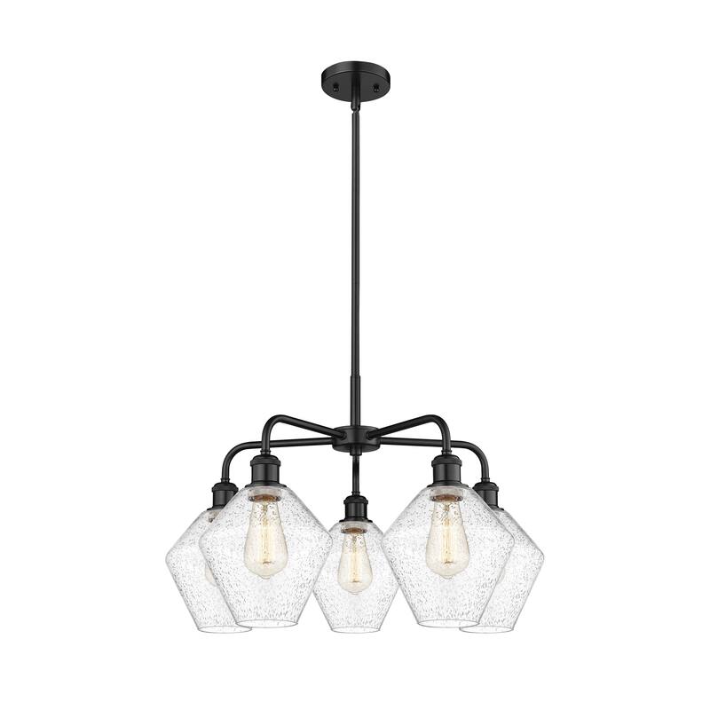 Innovations Lighting Cindyrella - 5 Light 8" Stem Hung Chandelier - Seedy/Matte Black