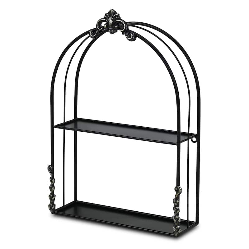 Sophronia Vintage Style 2 Tier Metal Wall Shelf - N/A