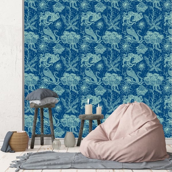 Shop Marine Plants And Mermaids Removable Wallpaper 24 Inch X