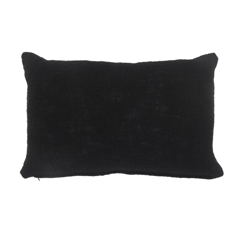 Sevita Modern Tufted Solid Black Throw Pillow