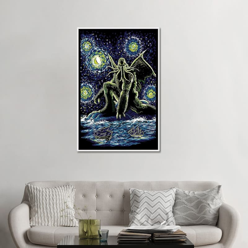 iCanvas "Night Of Cthulhu" by Denis Orio Ibanez Framed Canvas Print