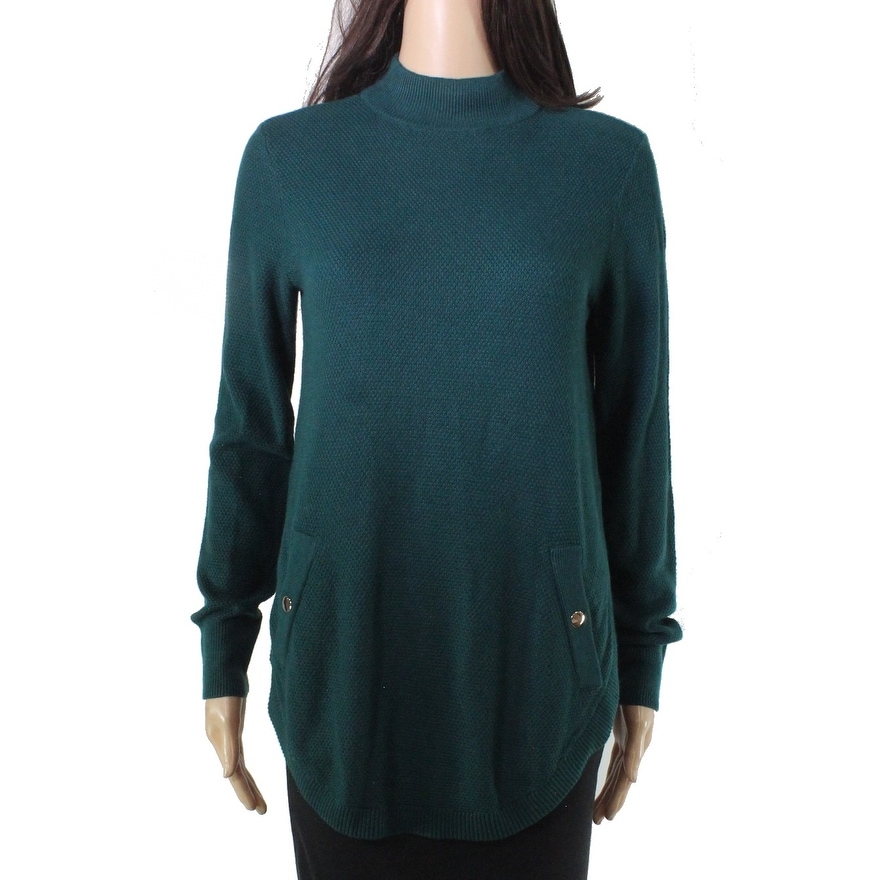 Emerald green mock neck sweater clearance