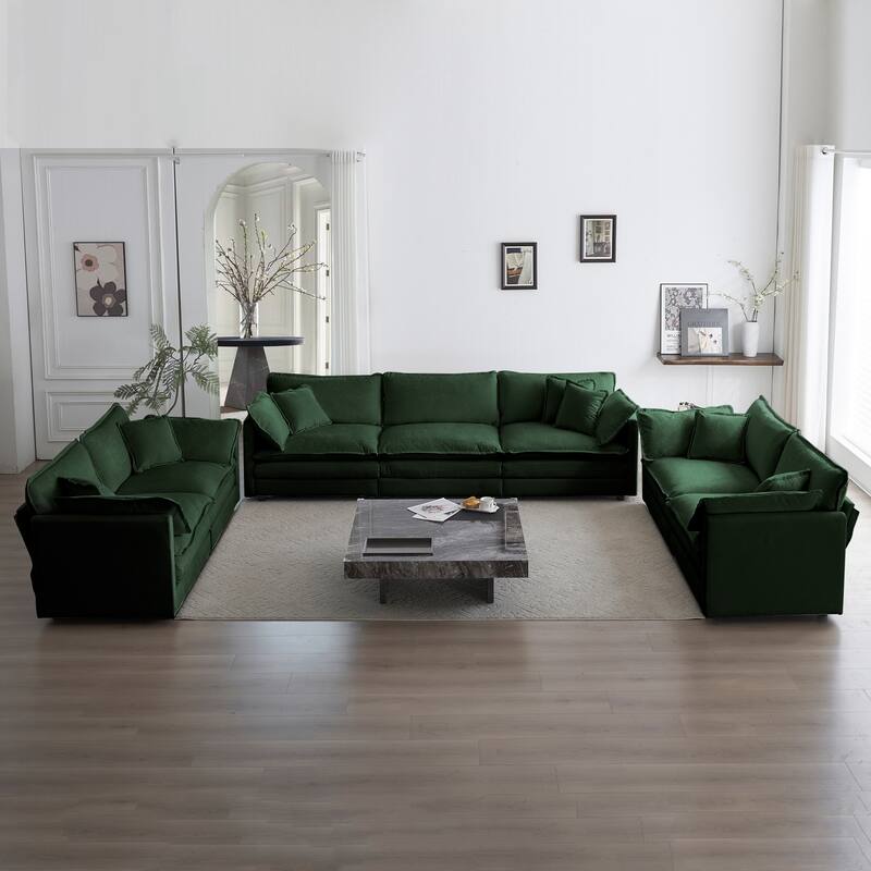 Cloud Chenille Upholstered Modular Sectional Sofa with DIY Combination Design