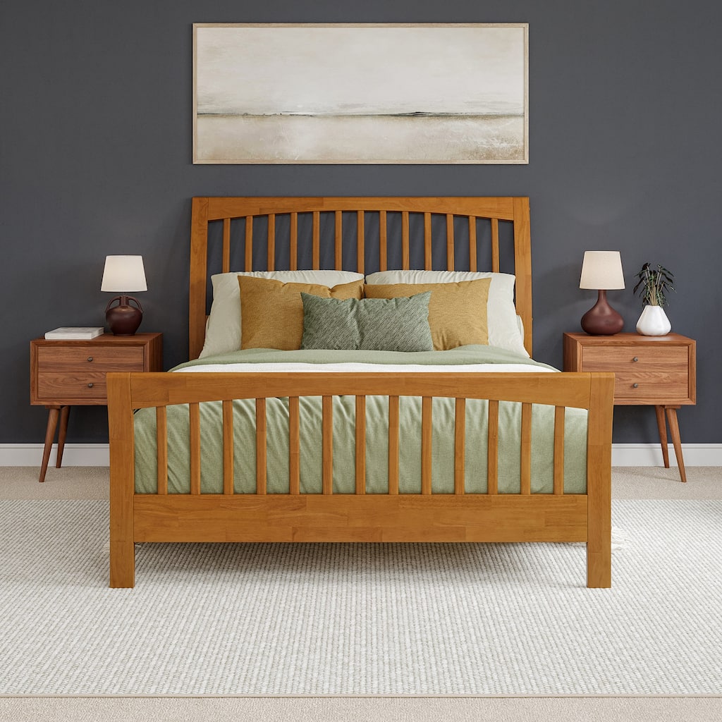 AFI Orleans Solid Wood Low Profile Platform Bed with Matching Footboard