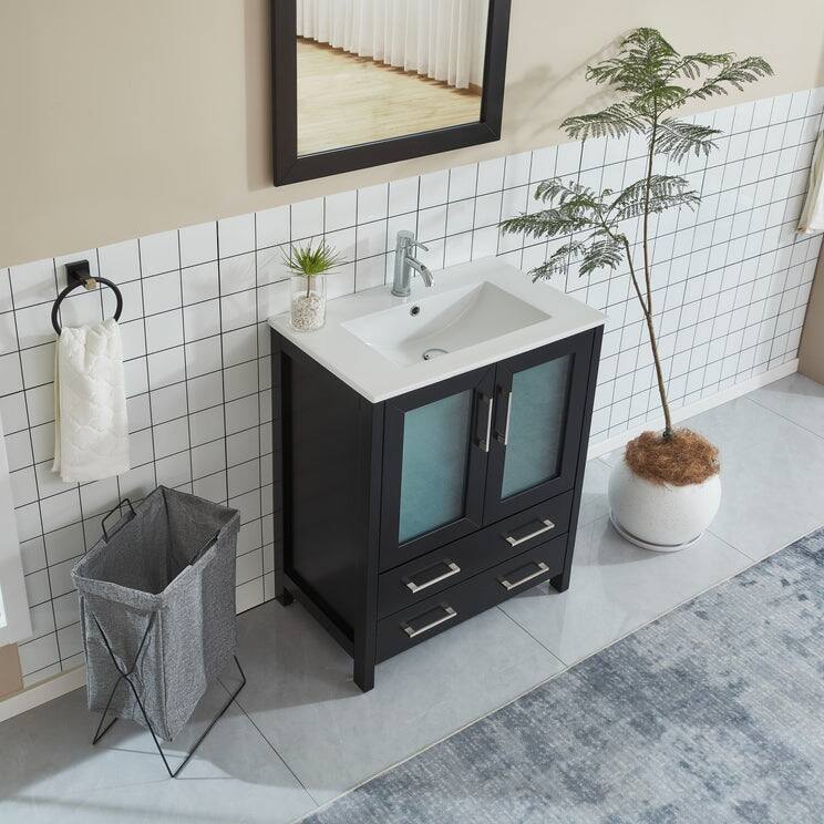 Vanity Art 30-in. Single-sink Bathroom Vanity w/ Wall Mirror - 29.1 W x 18.1 D x 35.8 H