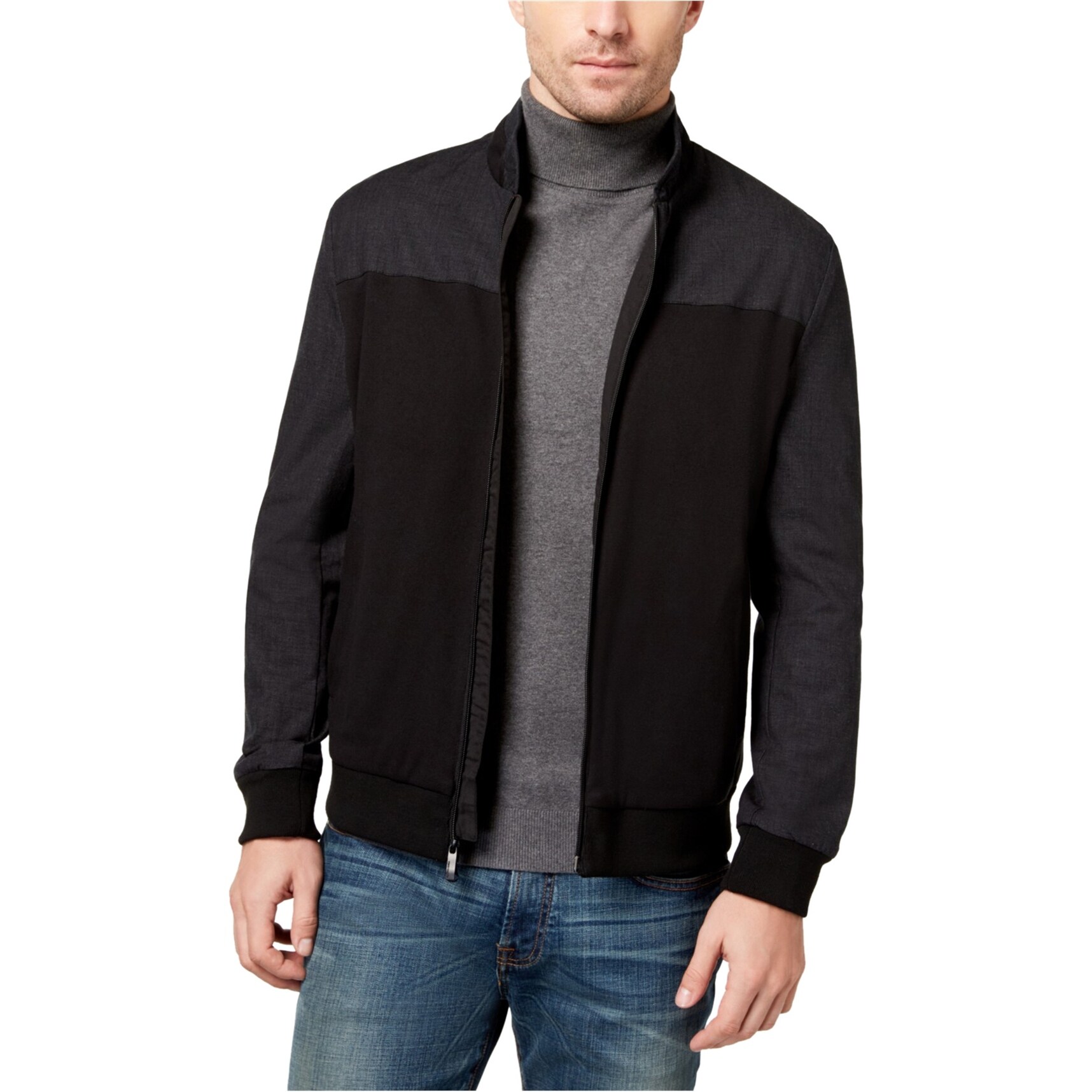 Shop Vince Camuto Mens Casual Bomber Jacket Black X Large