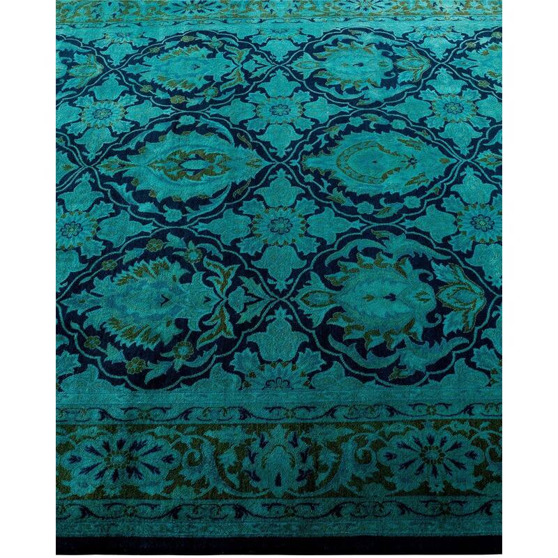 Overdyed, One-of-a-Kind Hand-Knotted Area Rug - Blue - 6' 2" x 8' 4"