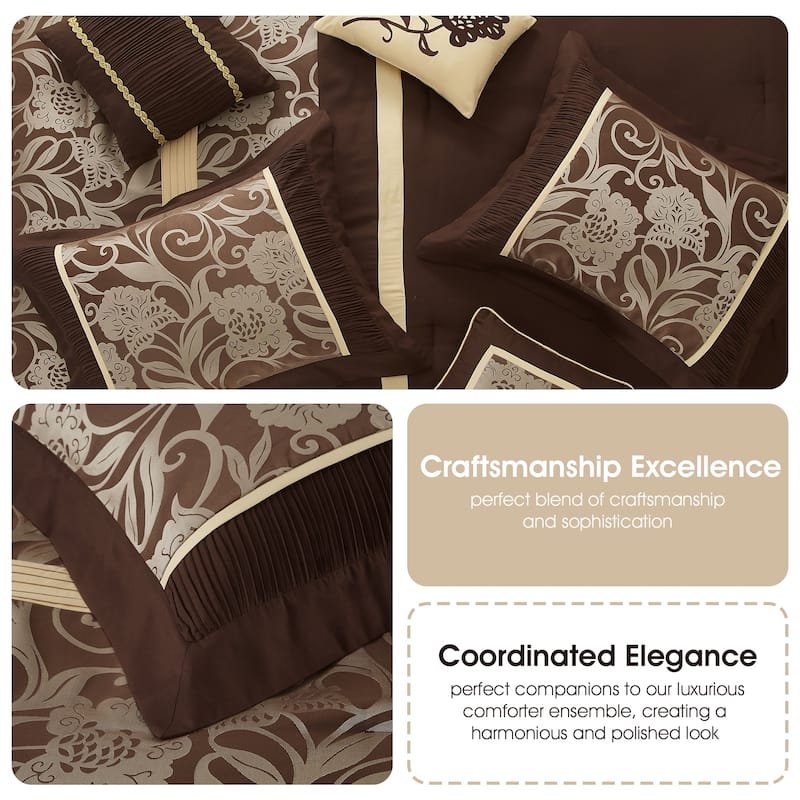 Nanshing Brie Silver and Black 7-Piece Comforter Set