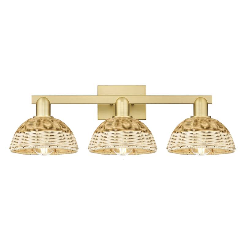 Innovations Lighting 716-3W-12-26 Natural Ballston Dome Vanity Natural - Satin Gold / Natural