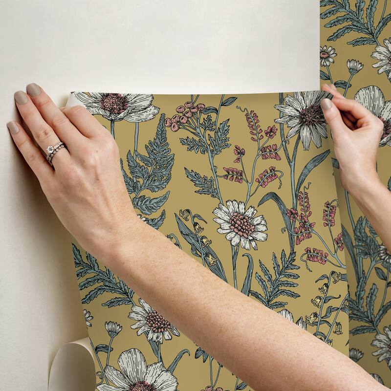 Spring Meadow Yellow Peel and Stick Wallpaper