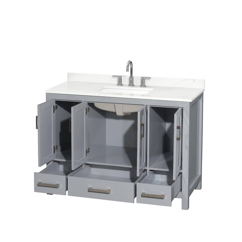 Wyndham Collection WCS141448S-QTZ-US3MXX Sheffield 48" Free Standing