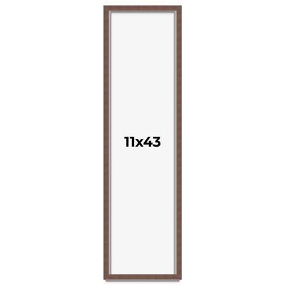 11x43 Shadow Box Frame Brown | 1.125 inches Deep Real Wood Rustic