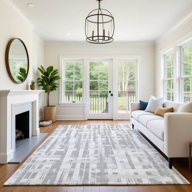 Premium Washable Super Soft Contemporary Plaid Mayfield Rug