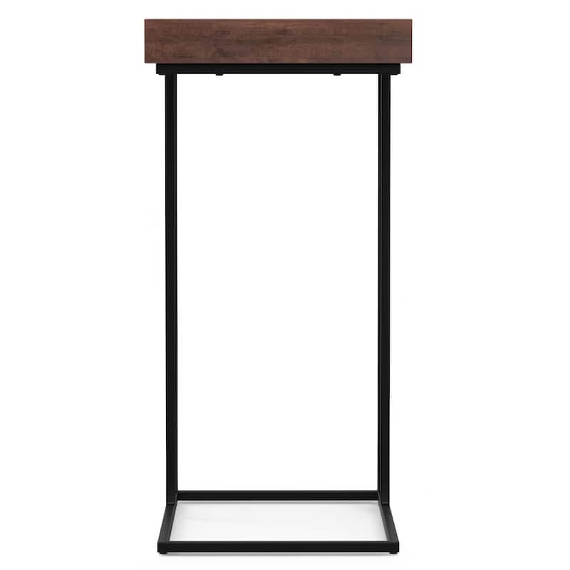 WYNDENHALL Matty SOLID MANGO WOOD & Metal 12" Wide Rectangle Industrial C Side Table - 18.1"W x 11.8" D x 25.2" H