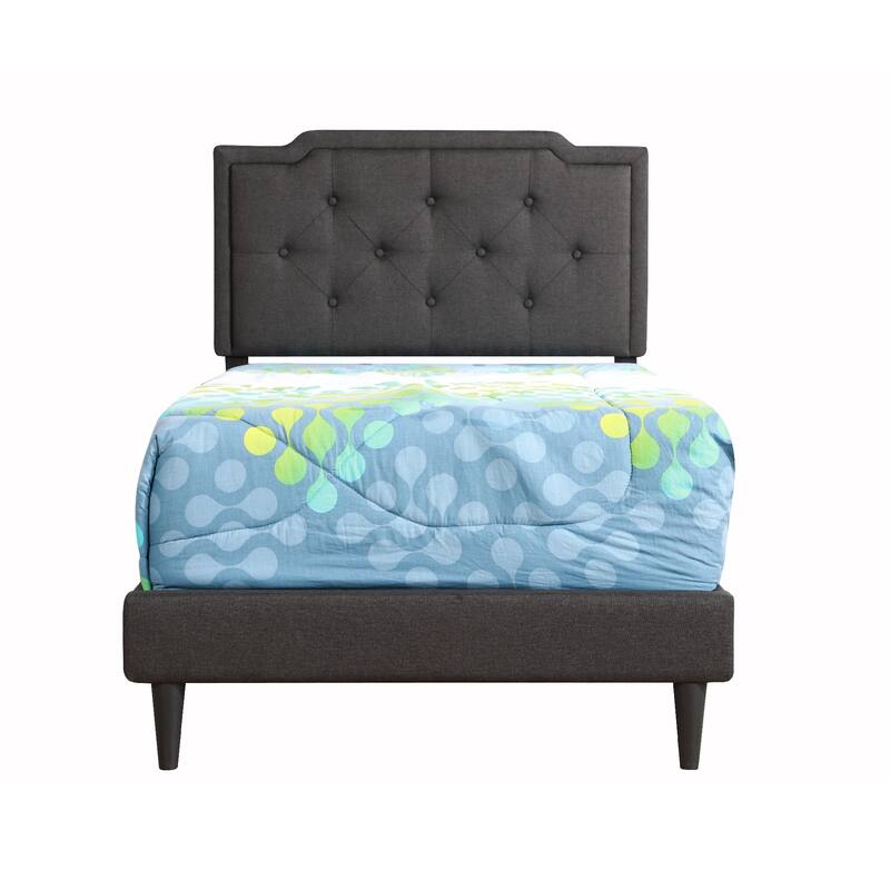 Upholstered Tufted Adjustable Twin Panel Bed - 81" - Black