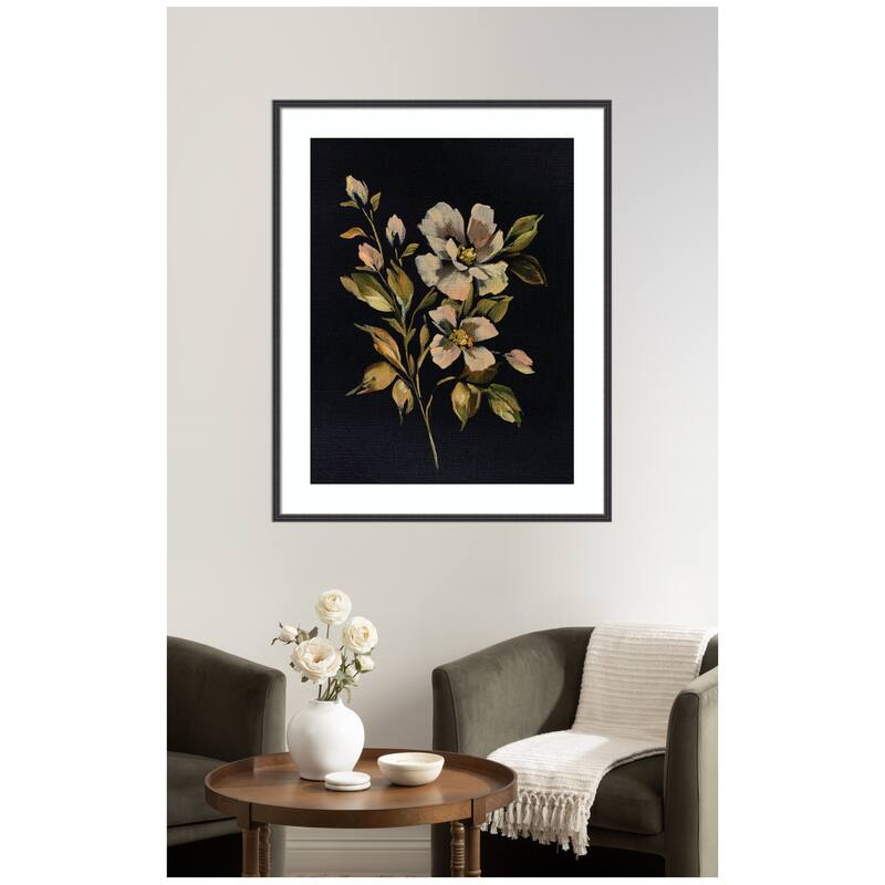 Kate and Laurel Framed Art Moody Floral 7 by Annie Quigley