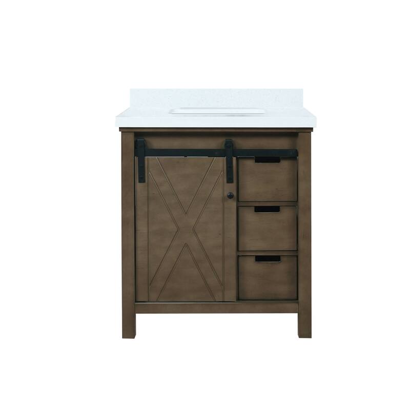 Marsyas 30 in W x 22 in D Brown Bath Vanity and Cultured Marble Countertop