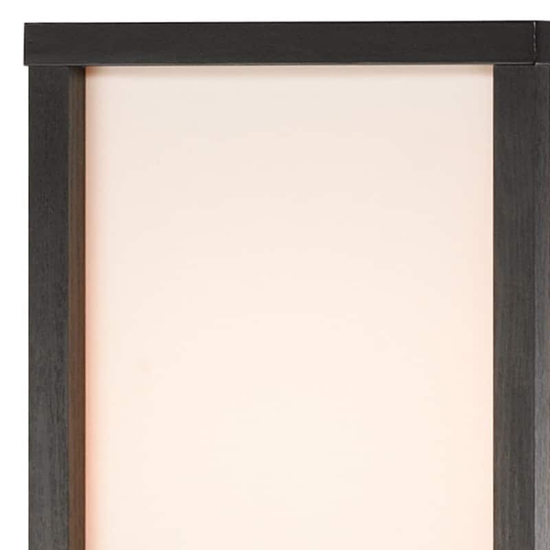 Black Wood Column Floor Lamp with Off White Fabric Rectangular Shade Pull Chain - 11.25” x 10.5” x 72” (D x W x H)