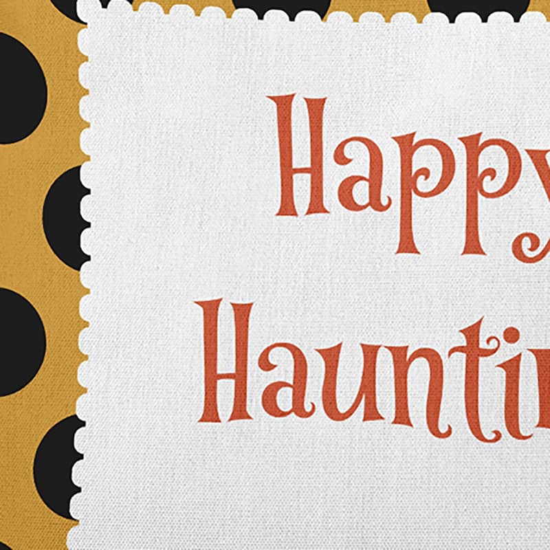 Halloween Happy Haunting Dots Accent Pillow