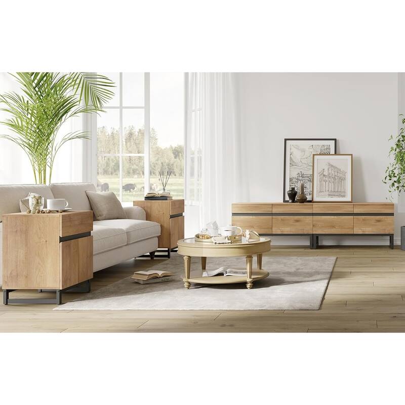 WAMPAT TV Stand and End Table Set of 3