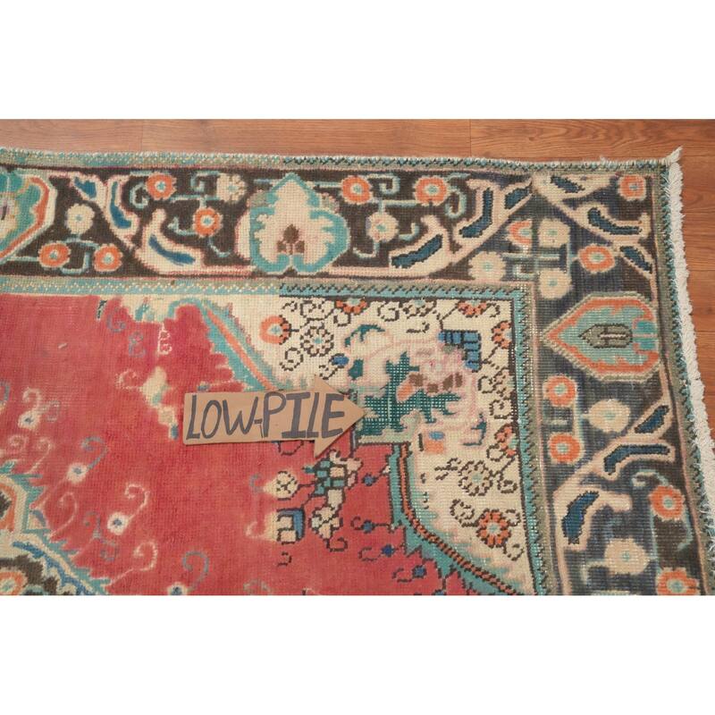 Hand Knotted Oriental 100% Wool Carpet Traditional Medallion Pink Tabriz Area Rug - 5' 9'' X 4' 3''