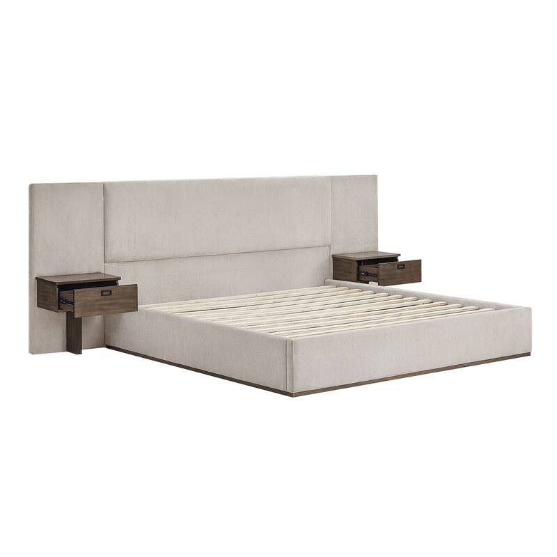 Danson Upholstered King Bed with Side Tables