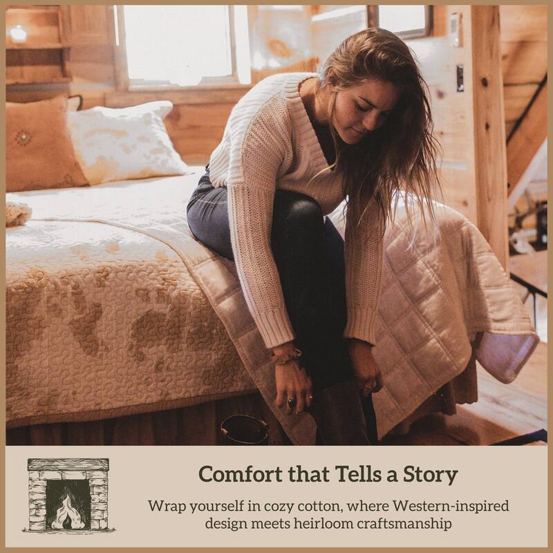 Paseo Road Elsa Cow Print and Paisley 100% Cotton 3 Piece Reversible Quilt Set