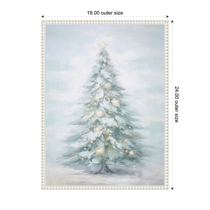 Kate and Laurel Sylvie Beaded Coastal Pastel Tree Framed Canvas by The Creative Bunch Studio