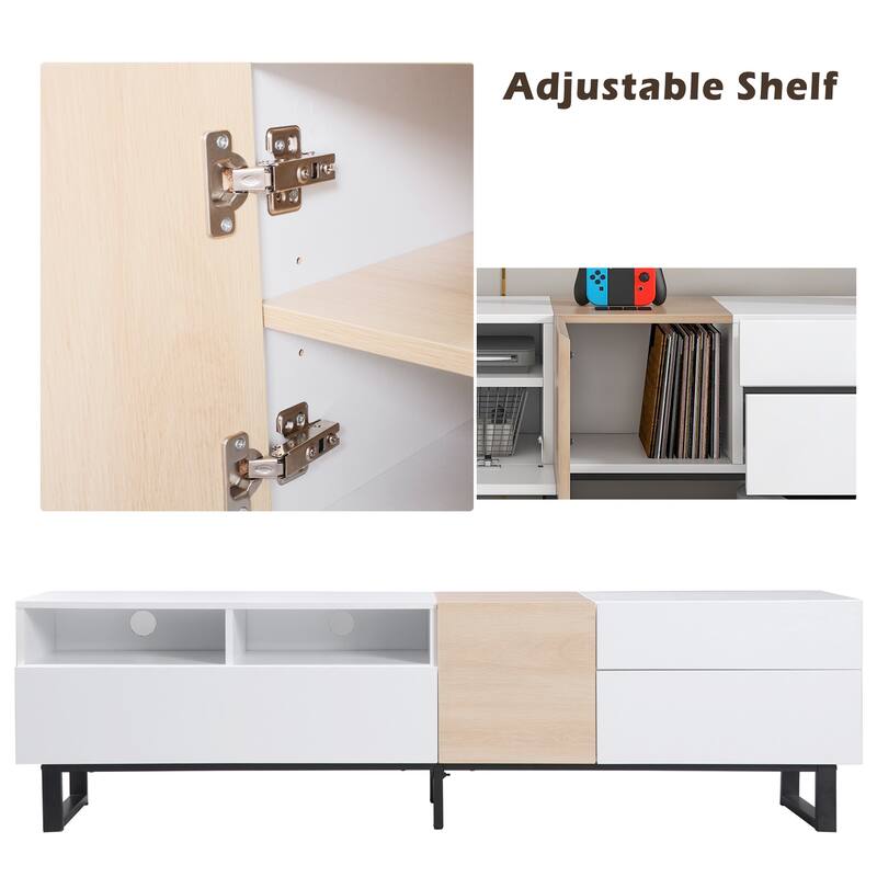Chichoice Modern TV Stand for 80'' TVs with Double Storage Space, Media Console Table Entertainment Center for Living Rooms