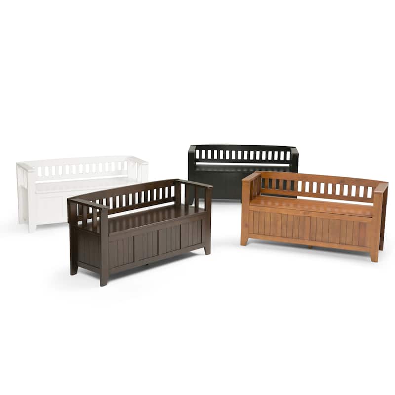 WYNDENHALL Normandy Solid Wood 48-inch Entryway Storage Bench