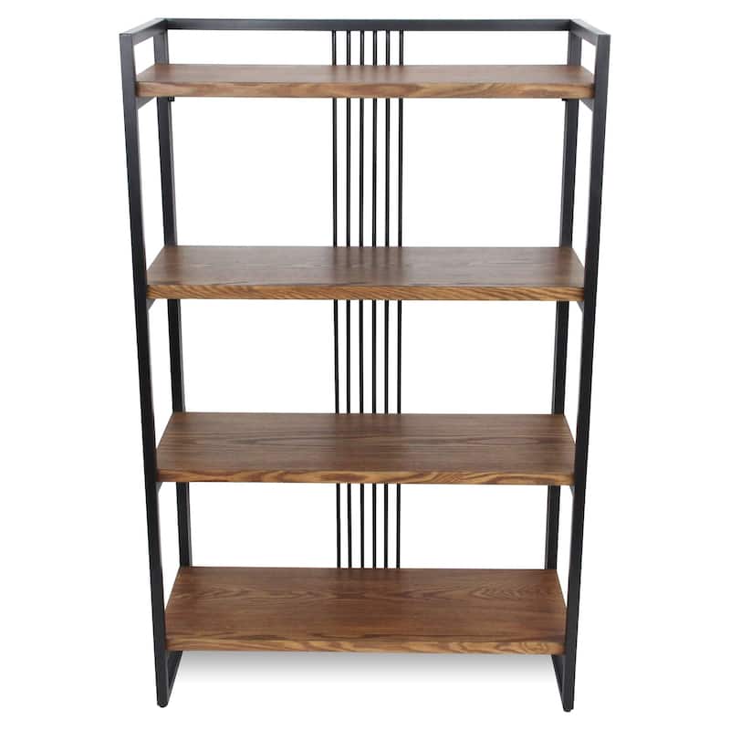 Lauxel 4 Tier Metal Framed Wood Shelf